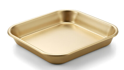 Golden Baking Pan: An elegant, rectangular golden baking pan, meticulously crafted to enhance culinary endeavors, showcasing a gleaming surface and refined design.