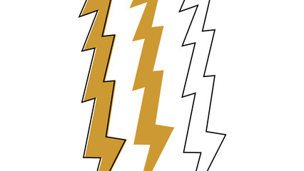 Geometric Line Art Lightning Bolt Symbol Weather Icon Illustration