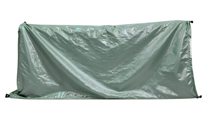 Grey Tarp Background: A plain grey tarp against a soft backdrop, creating a blank canvas, minimalist and versatile and offering ample room for text.