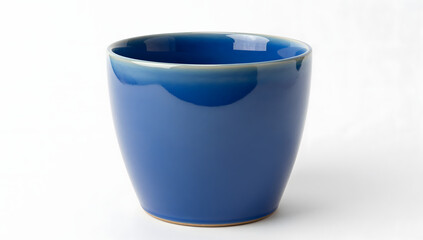 Earthenware Ceramic Mug: A close-up shot of an empty, minimalist blue ceramic mug. highlighting the simple elegance and functionality.