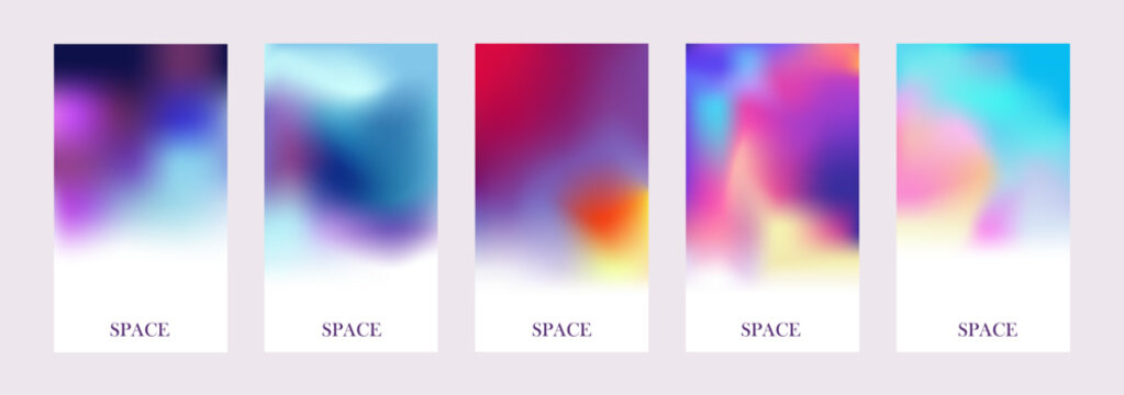 Vector set of abstract banners. Purple background. Vertical templates. Beautiful gradient. Vector illustration. Space for text
