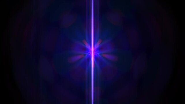 Luminous anamorphic lens flare with radiant light streaks and shifting color spectrum motion background
