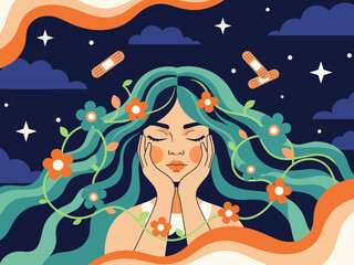 Flat design retro 60s 70s background