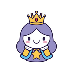 Naklejka premium Princess Cartoon Character Illustration