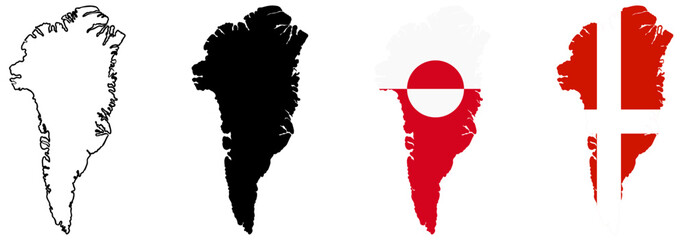 Greenland Map Silhouette Set © OS