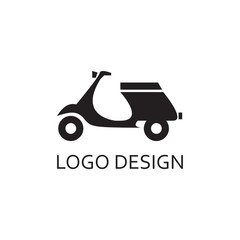 simple black scooter for logo company design. scooter icon design