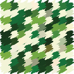 Abstract Green Camouflage Brush Stroke Pattern. Seamless Geometric Jagged Texture Background. Modern Military Style Wallpaper for Fabric and Print.