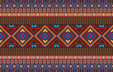 Seamless Textures with ethnic patterns. Navajo geometric abstract print. Decorative decoration with a rustic feel. The design is inspired by Native Americans. Colors are black and white.