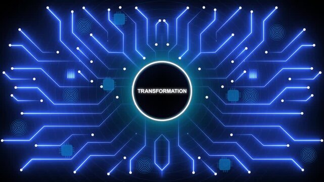 Cybernetic Network Illustration with Digital Circuitry and Mind Control Operation Concept