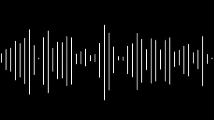 White sound wave pattern on black background, audio visualization - Powered by Adobe
