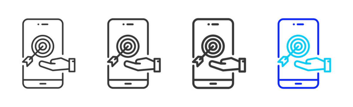 location database icon set collection creative outline style for electronic data interchange with multiple thickness variations suitable for business system workflow integration