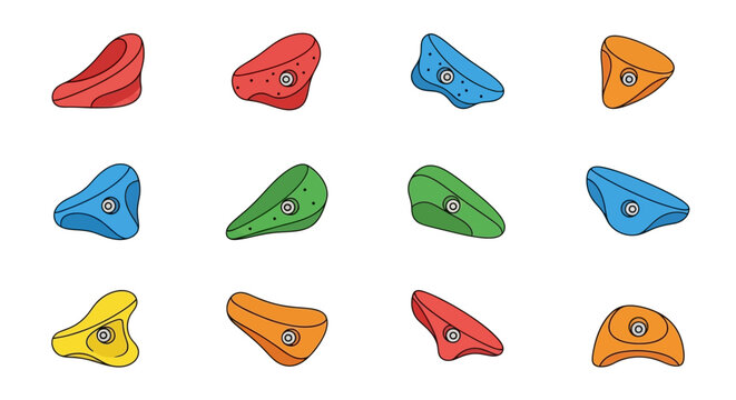 Colorful Climbing Holds for Rock Climbing Walls.
