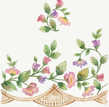 BORDER AND DAMAN DIZITAL VECTOR DESIGN FOR PRINTING