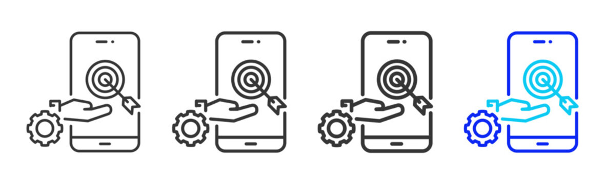 system cycle icon set collection creative outline style for electronic data interchange with multiple thickness variations suitable for business system workflow integration