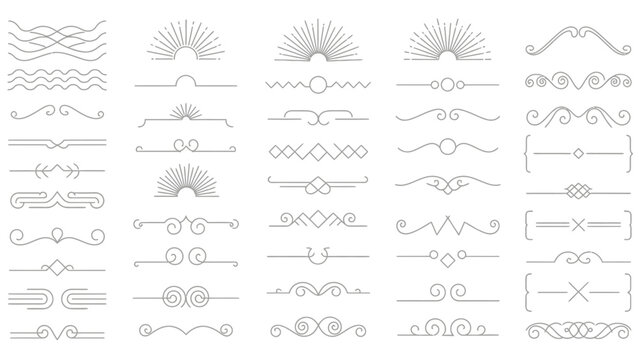 Collection of Elegant Decorative Dividers and Ornaments for Design