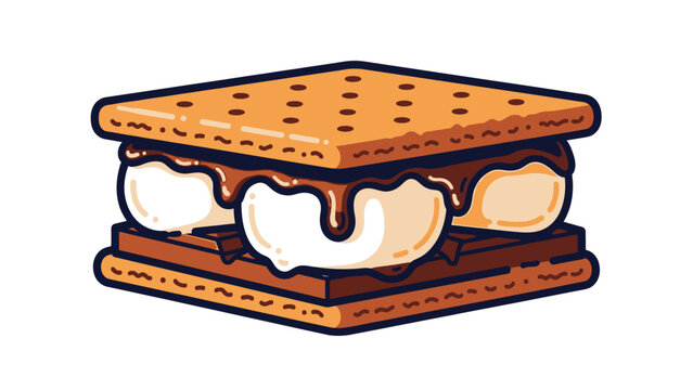 Delicious S'mores Sandwich with Gooey Marshmallows and Melted Chocolate