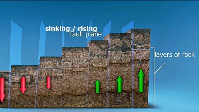 Fault terraces: step-like landforms formed by uplift and displacement along tectonic faults.