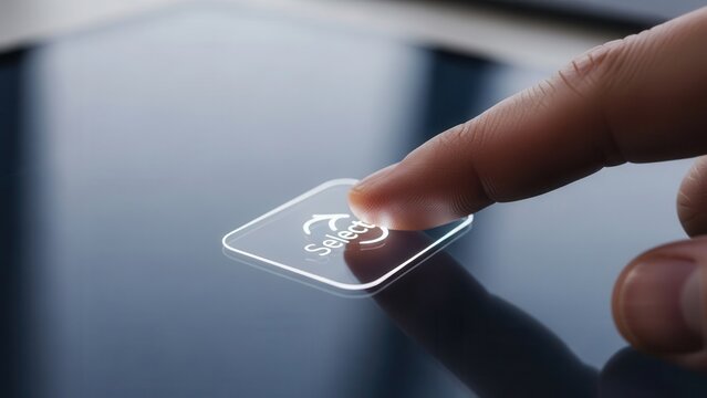 Index finger reaching to select digital option