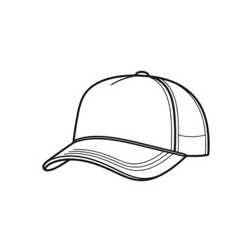 Black trucker hat outline vector flat illustration design