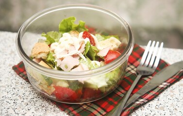 salad with vegetable and avocado