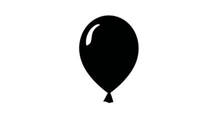 Obraz premium Black balloon icon isolated on a white background, a party celebration symbol graphic design element and pictogram.