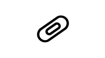 Obraz premium Simple black outline paperclip icon for attachment symbol, link sign, office supplies, document management, and web UI element
