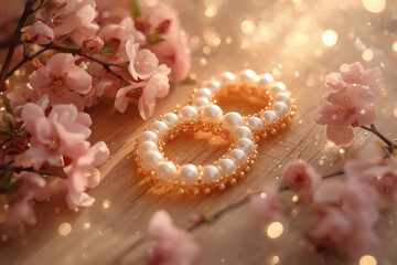 International Women's Day. The holiday falls on March 8. Banner, flyer. Festive, soft pink floral background with the number 8.