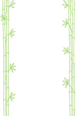 Naklejka premium Green Bamboo Stems Frame with Zen Oriental Border