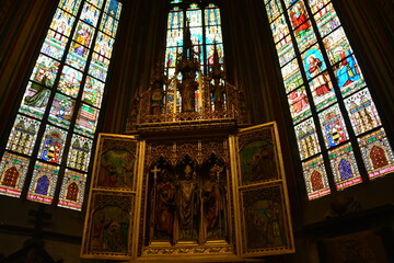 Obraz premium チェコプラハ プラハ城内の聖ヴィート大聖堂