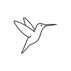 Obraz premium Simple hummingbird outline icon vector flat illustration design