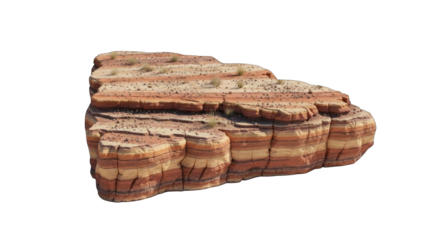 Layered Sandstone Rock Formation Isolated