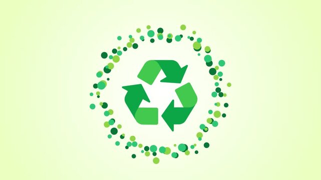 Recycle sign animation, save the planet and nature, go green concept, environment Day, eco friendly