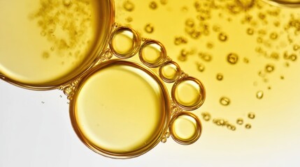 Close-up of oily facial serum drop, suitable for beauty, skincare, or product close-up theme designs.