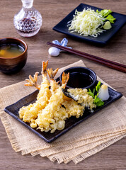 Delicious deep fried Japanese prawn - Tempura