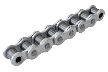 Steel chain links, part of the chain transmission of industrial equipment