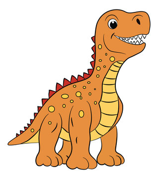 Cartoon carnotaurus dinosaur on a white background