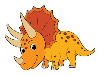 Funny baby triceratops on a white background © Vector Club
