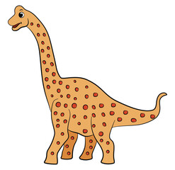 Cute baby brachiosaurus dinosaur on a white background © Vector Club
