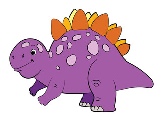 Fat cartoon stegosaurus on a white background © Vector Club