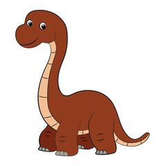 Funny red big apatosaurus dinosaur on a white background © Vector Club