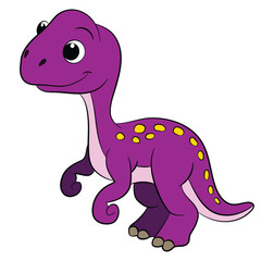 Naklejka premium Cute a baby dinosaur cartoon illustration