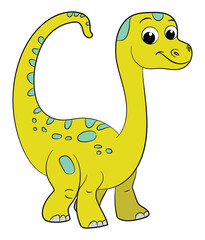 Happy dinosaur brontosaurus on a white background