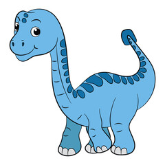 Happy dinosaur a brontosaurus on a white background