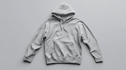 A grey hoodie on a grey background