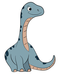 A dinosaur cartoon brontosaurus on a white background