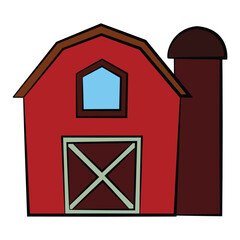 Farm barn building isolated on white background