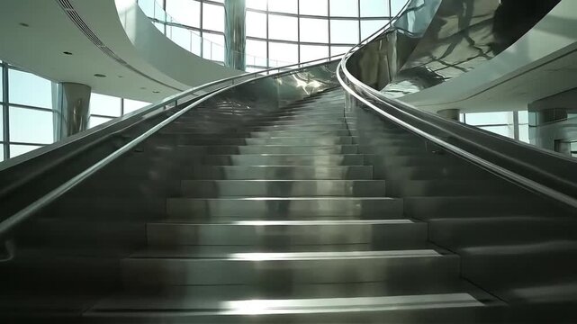 Modern Luxury Staircase Spiral Design Interior Architecture Lobby Entrance Building Office Corporate Business High-End Elegant Minimalist Contemporary Space - Powered by Adobe