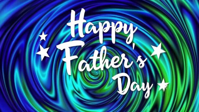 Simple and cheerful Happy Father's Day text in blue color with modern typography on a clean background. Ideal for greeting cards, social media posts, banners, promotions, and f