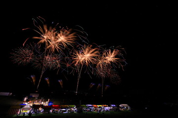 秋田県　夜空と花火