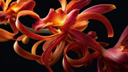 A close up of a flower with a black background